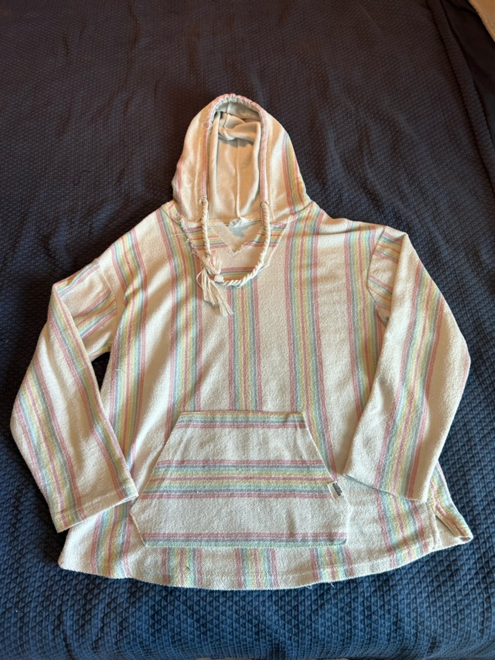 Women’s Cream Striped Baja Hoodie